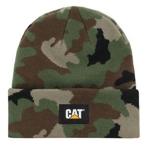 Caterpillar Cat Label Cuff Beanie Hat Camo